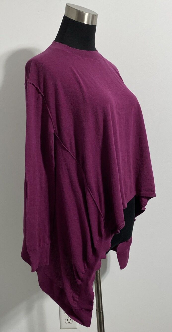 Ruti Shirt Womens XS S French Plum Pink Sharkbite Asymmetric Flowy Chic Grown Up - Picture 3 of 9